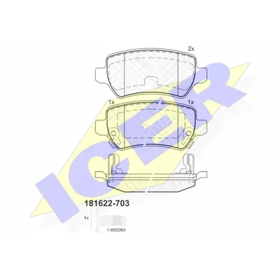 Колодки задние OPEL Astra G/H Meriva Zafira ICER 181622-703