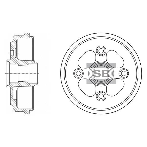 Барабан тормозной задний SANGSIN BRAKE SD3011