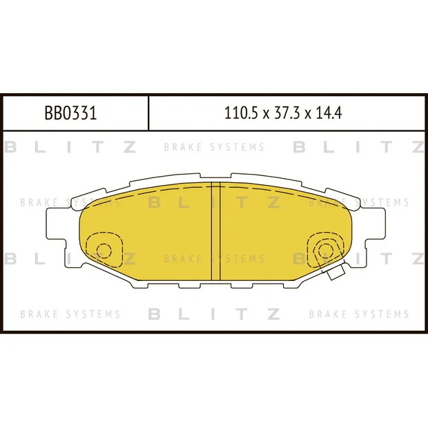 Колодки тормозные дисковые задние SUBARU Legacy/Outback/Impreza 03-> BLITZ BB0331