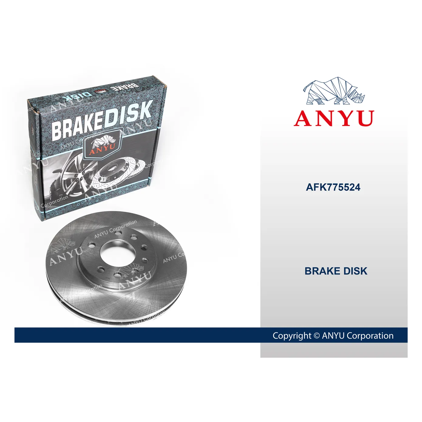 Диск тормозной передний ANYU AFK775524