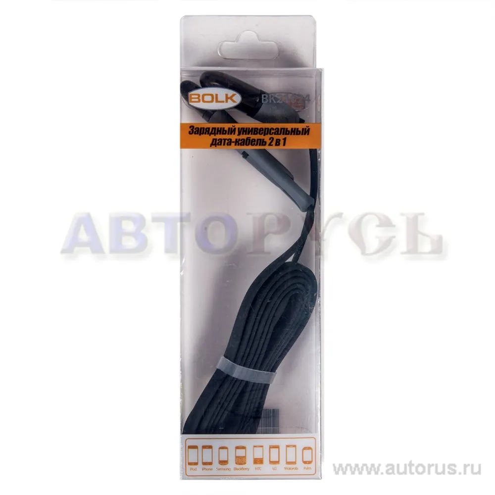 Дата-кабель зарядный 2 в 1 от USB Micro USB/iPhone-5/6 BLACK BOLK BK21024B