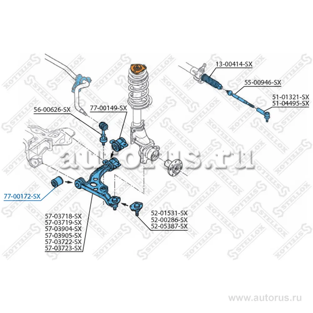 Сайлентблок рычага пер. внутр. Citroen Jumper, Fiat Ducato 94-02 STELLOX 77-00172-SX