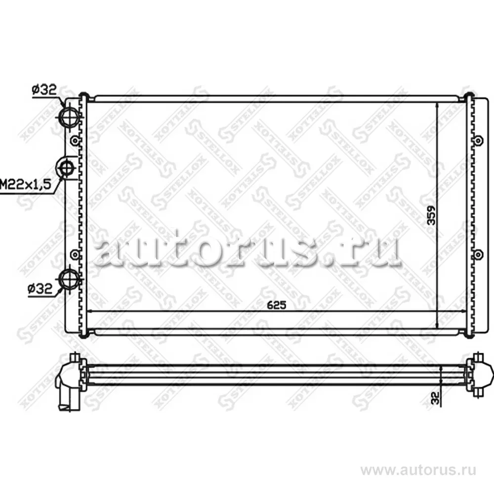 Радиатор VW Golf/Polo, Seat Arosa 92 STELLOX 1026419_SX