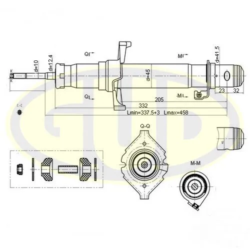 Амортизатор пер лев газ hon accord ix 08 G.U.D GSA340037