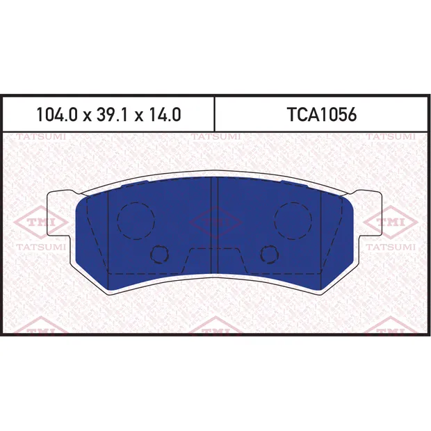 Колодки тормозные дисковые задние CHEVROLET Lacetti/Nubira 05->, DAEWOO Gentra/Lacet TATSUMI TCA1056