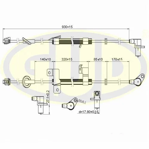 ДАТЧИК ABS ПЕРЕДН NISSAN MAXIMA ЛЕВ G.U.D GABS02408