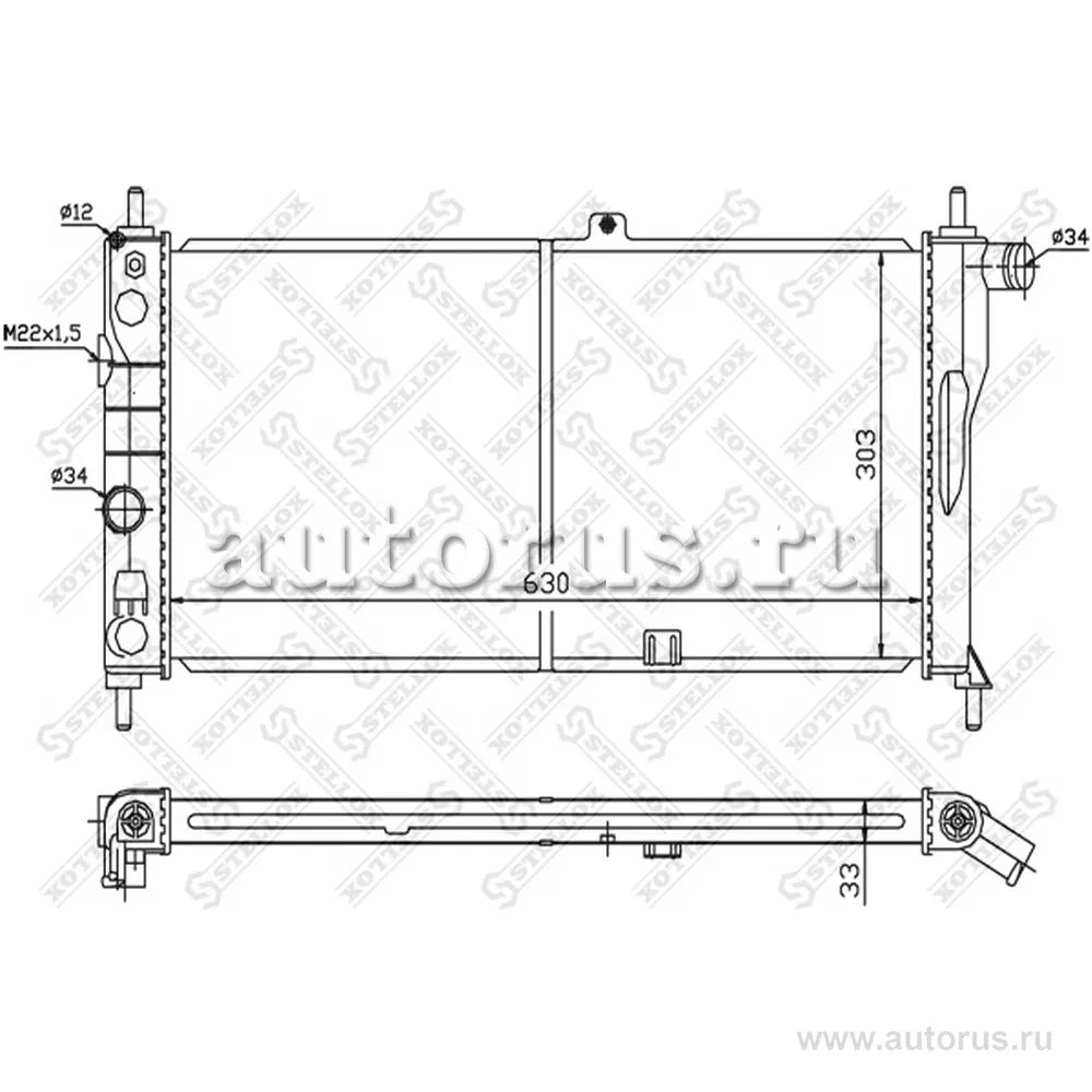Радиатор системы охлаждения Opel Kadett 1.6/1.8/i 84> STELLOX 10-25101-SX