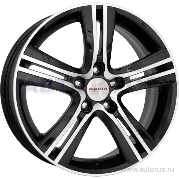 Диск литой R15 6J 5x100/67.1 ET45 КИК Борелли алмаз черный 56466