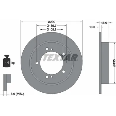 Диск тормозной передний стандартный SUZUKI TEXTAR 92237300