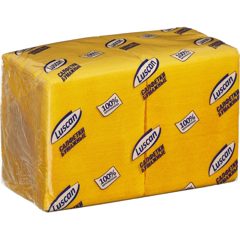 Салфетки бумажные Luscan Profi Pack 1сл24х24 желтые 400шт/уп 476878
