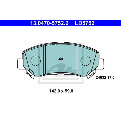 Колодки дисковые передние ceramic nissan qashqaix-trail 1.6-2.5i1.5-2.0dci 07 ATE 13.0470-5752.2