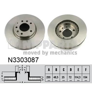 Диск тормозной передний NIPPARTS N3303087