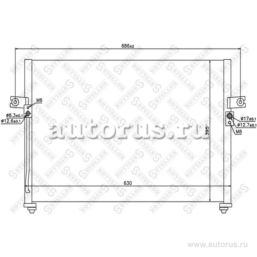 Радиатор кондиционера Hyundai H-1 97> STELLOX 10-45437-SX