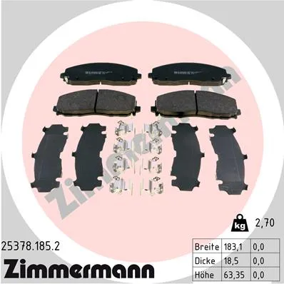 Комплект тормозных колодок ZIMMERMANN 253781852