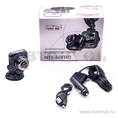 Видеорегистратор автомобильный, SHO-ME, Full HD, экран 2, обзор 170°, G-сенсор NTK-50FHD
