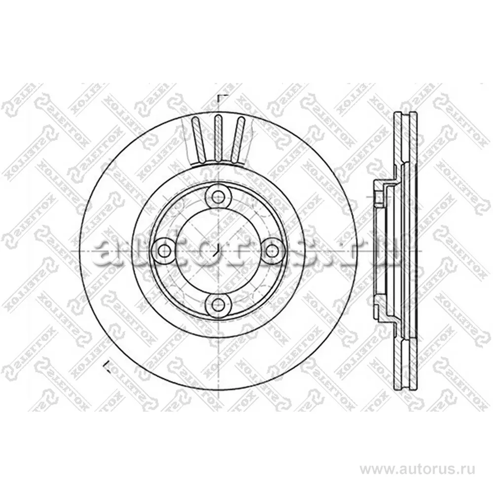 Диск тормозной передний MAZDA 626 1.8/2.0D 87-92 STELLOX 60203219V_SX