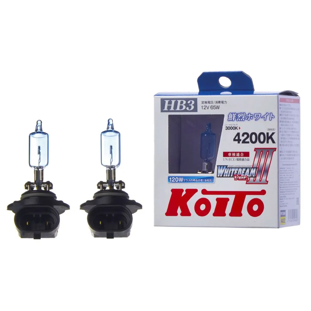 Лампа 12V HB3 65W 4200K KOITO Whitebeam 2 шт. картон 9005 P0756W