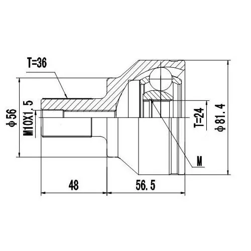 ШРУС наружный FORD FOCUS II CB4 (08-- 11) ZIKMAR Z87435R