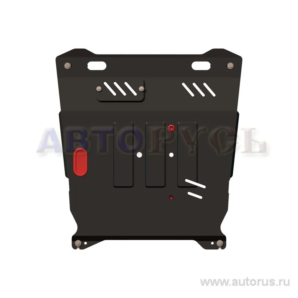 Защита картера двигателя и кпп Mitsubishi Lancer, V1,5 1,8 2,0, 2007 Сталь 2 мм SHERIFF 14.1209