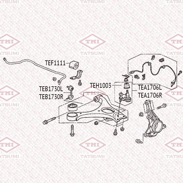 Тяга стабилизатора передняя L HONDA Civic 06-> TATSUMI TEB1730L