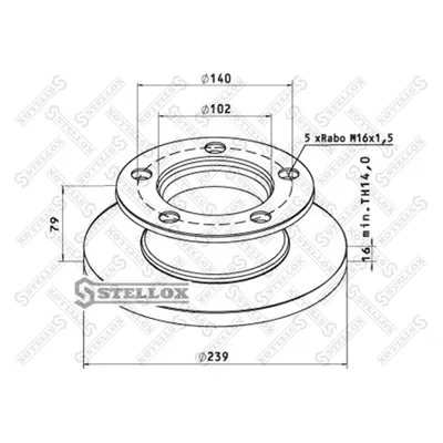 Диск тормозной передний MB 100 ALL 87-96 STELLOX 8500761_SX