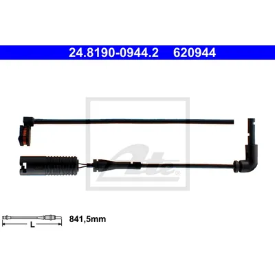 Датчик износа колодок пер.! L=845 \Land Rover Range Rover 4.2 05> ATE 24819009442
