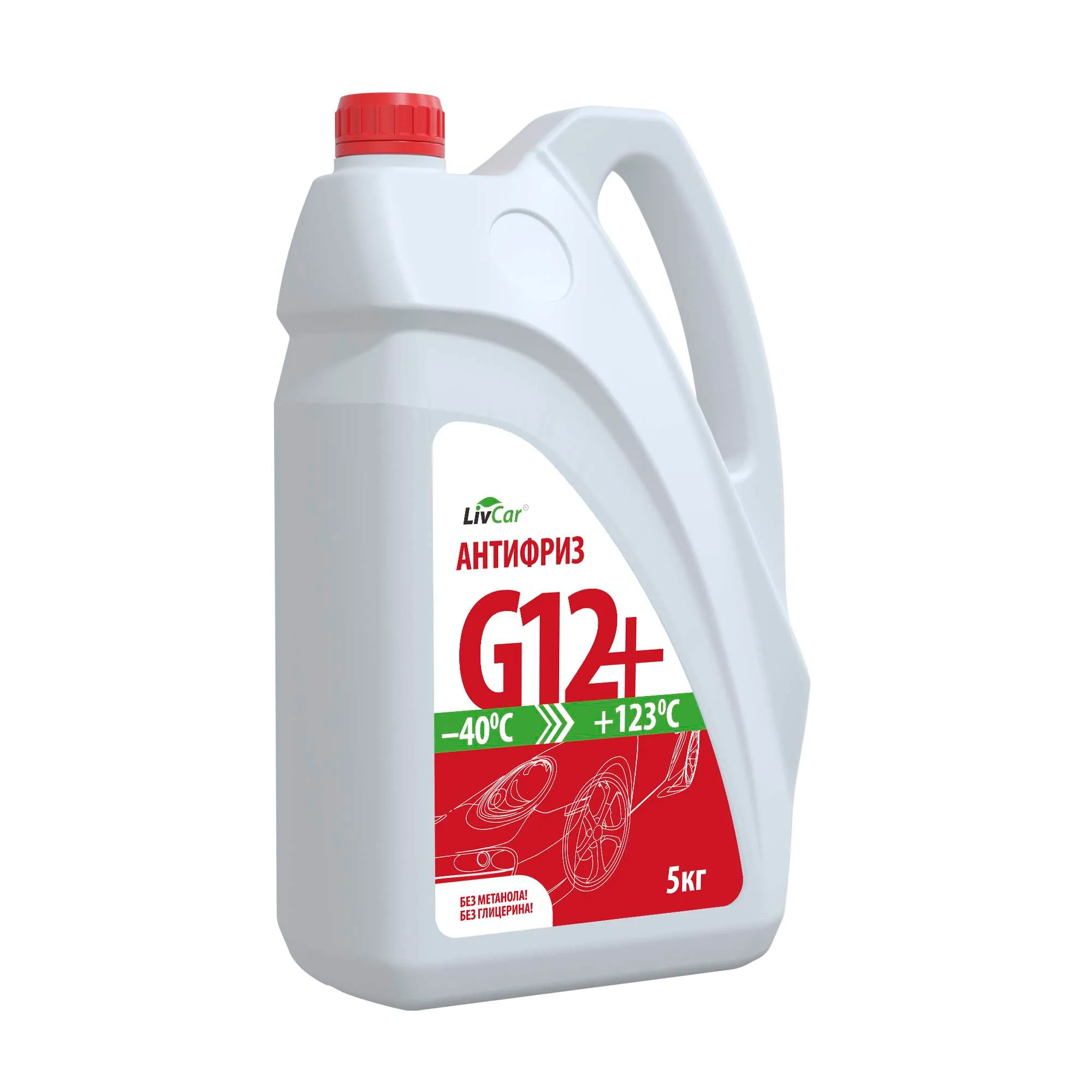 Антифриз LIVCAR Coolant G12+ готовый -40C красный 5 кг 2005-LCA-005R