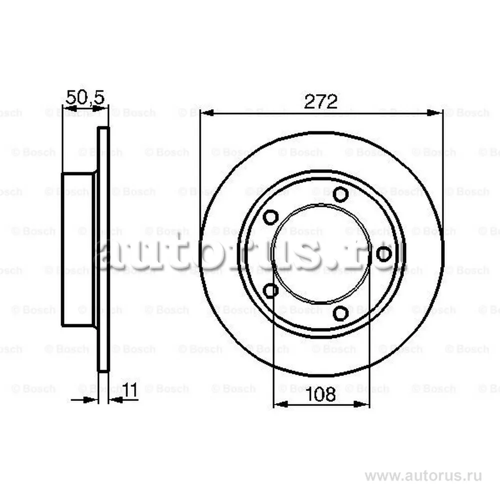 Диск тормозной передний ВАЗ 2121/21213 LADA NIVA 4X4 BOSCH 0 986 478 746