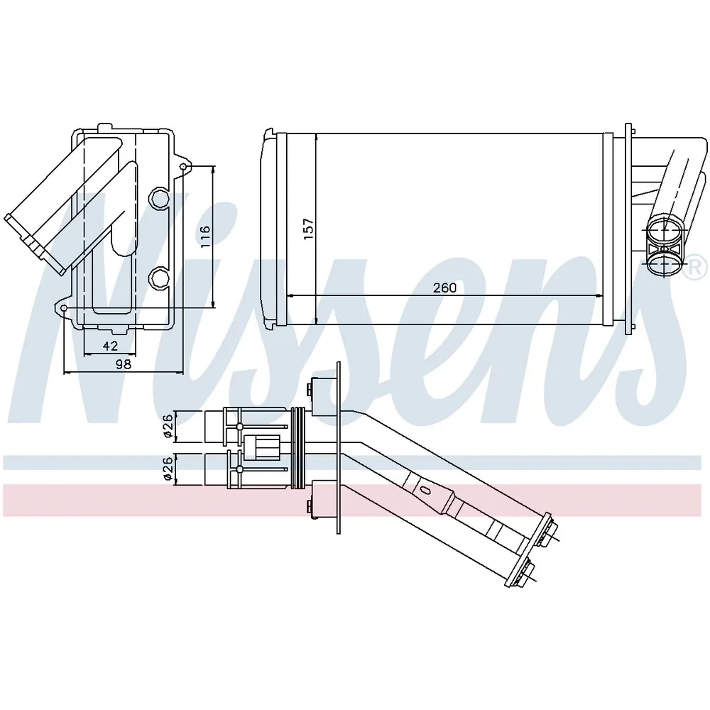 Радиатор печки renault laguna all 94 NISSENS NISSENS 73368