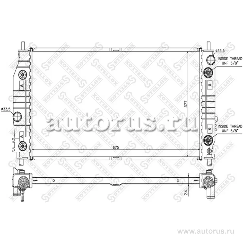 Радиатор системы охлаждения Chrysler 300M 2.7/3.2/3.5 98> STELLOX 1025281_SX