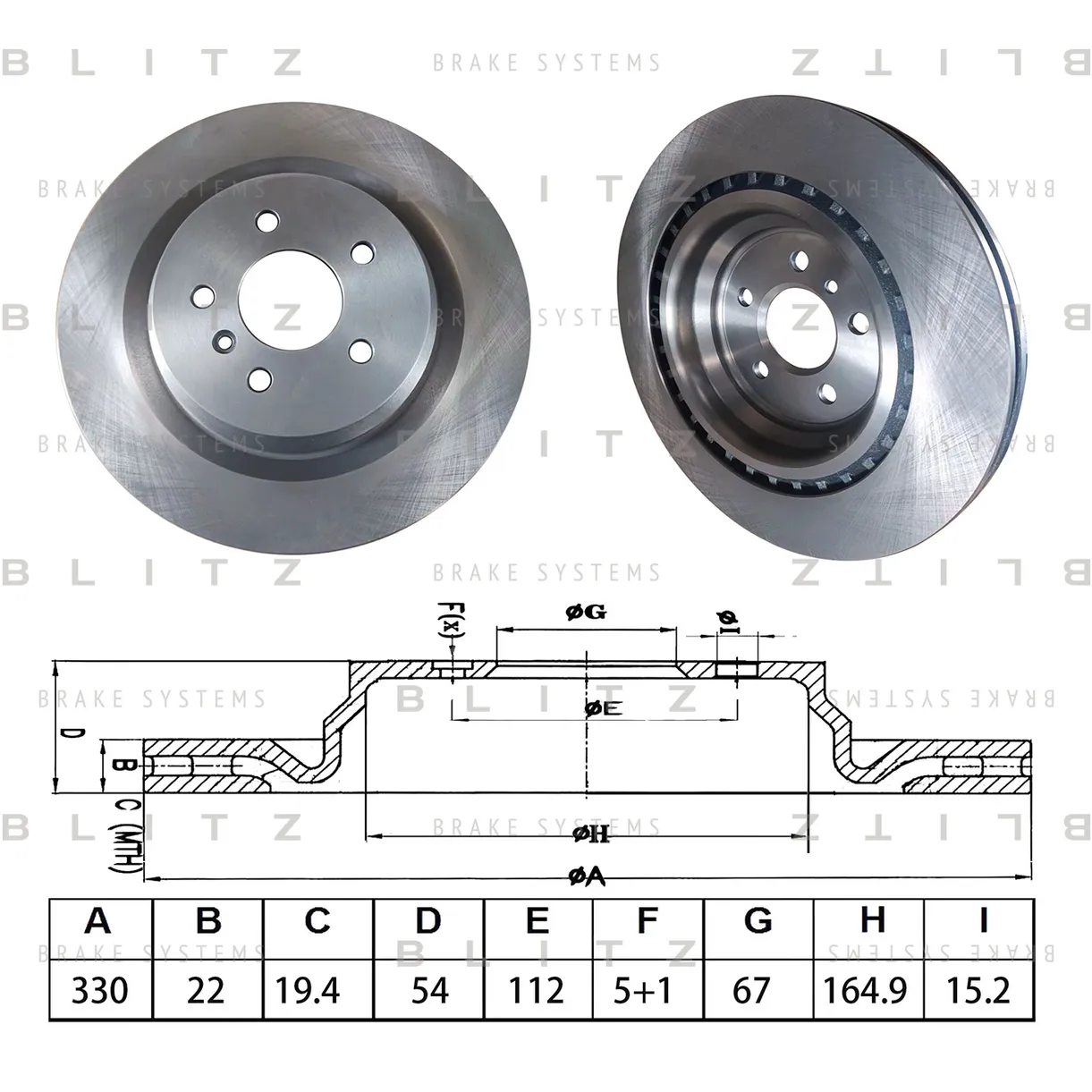 Диск тормозной задний вентилируемый MERCEDES ML(W166) 11->/GLE(W166/C292) 15-> BLITZ BS0639