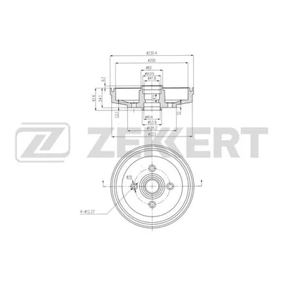 Барабан торм.зад Kia Rio I 02- ZEKKERT BS-5235