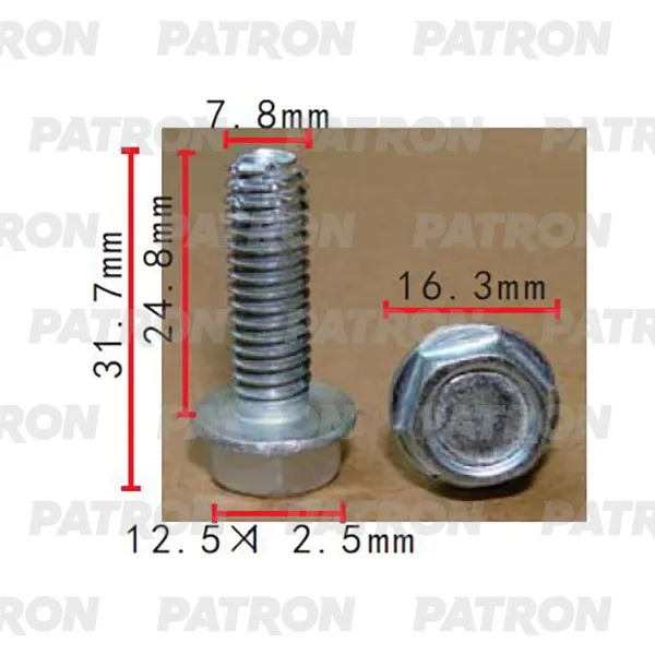Винт металлический Применяемость: Болт 8x25 PATRON P37-2249