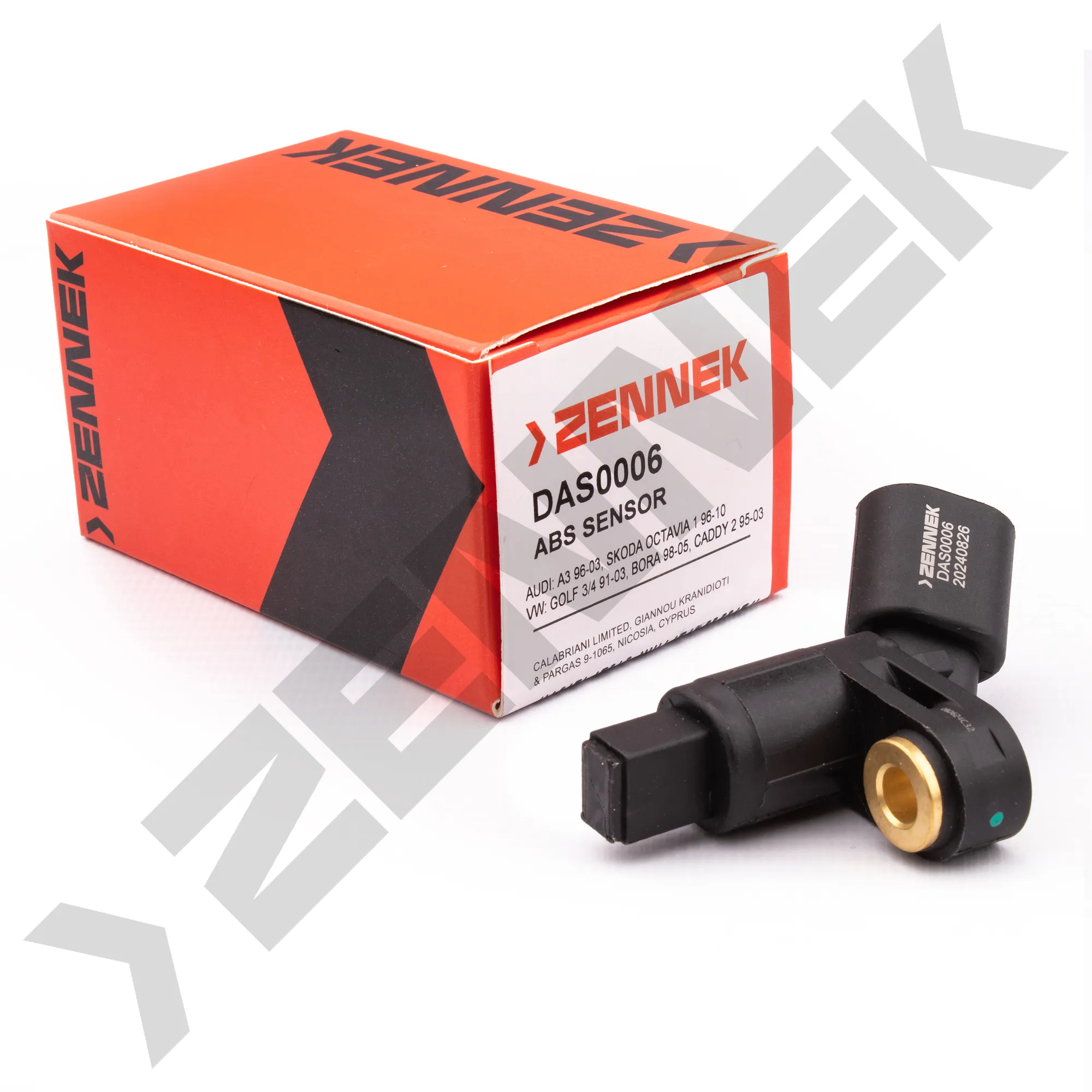 Датчик ABS передний левый AUDI A3 96-03, SKODA OCTAVIA 1 96-10 ZENNEK DAS0006