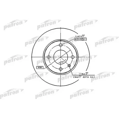 Диск тормозной передний FORD: ESCORT IV 86-90, SIERRA 87-93, SIERRA PATRON PBD1655