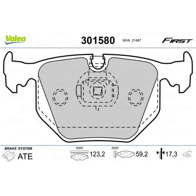 Колодки тормозные задние VALEO 301 580