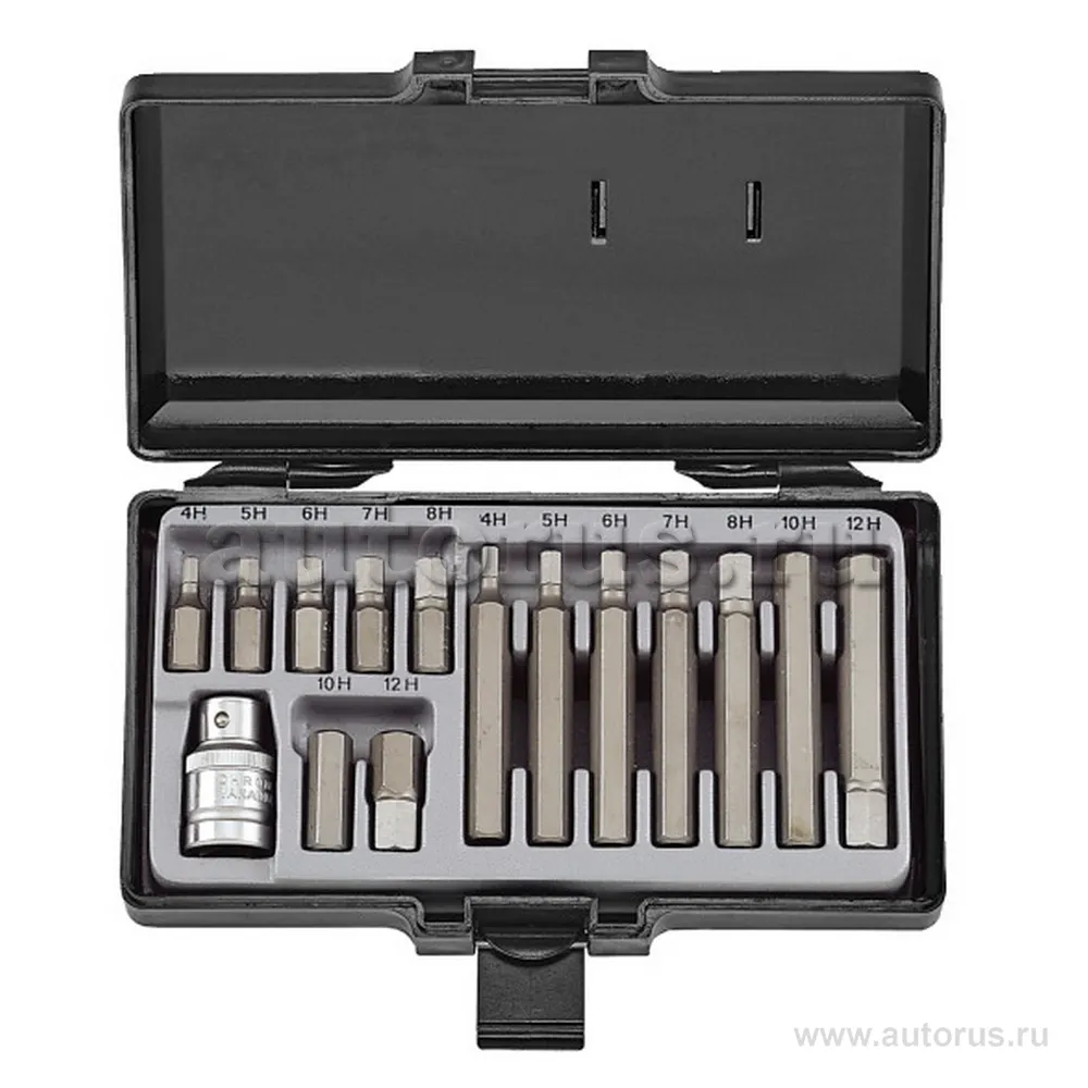 Набор бит HEX 4-12 мм 30-75 мм 15пр FORCE 4155