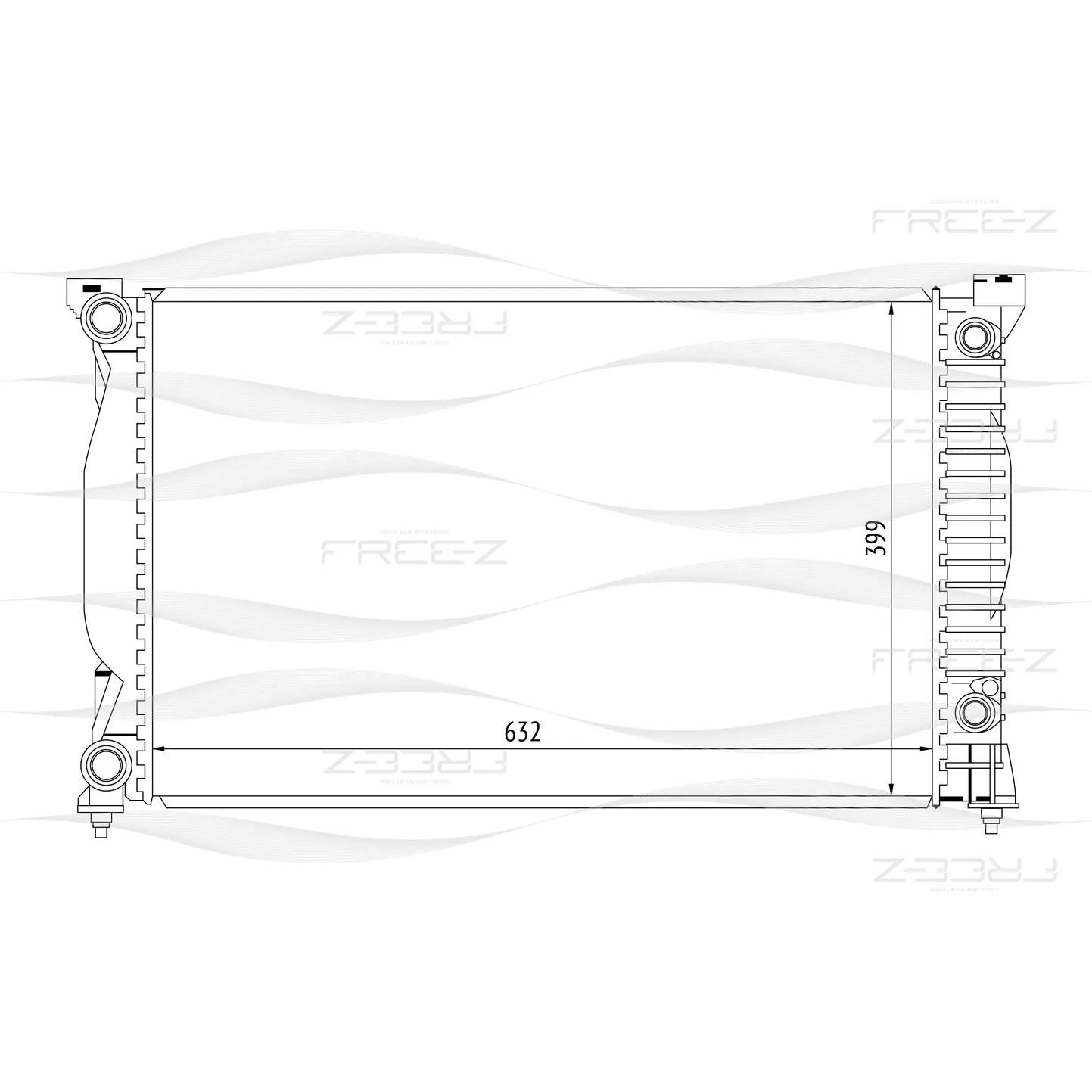 Радиатор охлаждения AUDI A4/A6 00-> FREE-Z KK0105