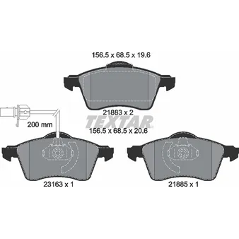 Колодки передние с противошумной пластиной Q+ VW T4 99-> TEXTAR 2188501