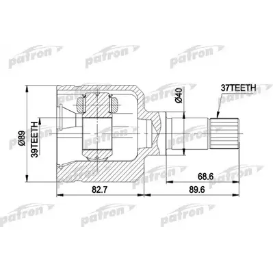ШРУС внутр лев к-кт 37x40x39 CITROЁN: EVASION, FIAT: UL PATRON PCV5044
