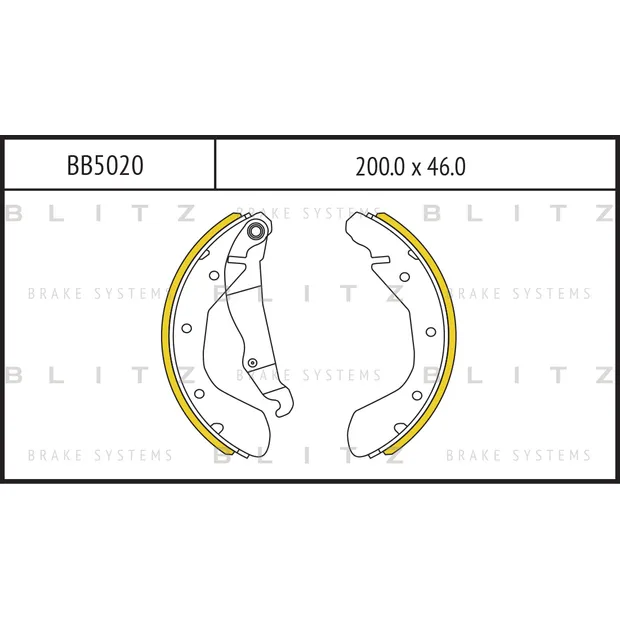 Колодки тормозные барабанные CHEVROLET Epica/Lacetti/Lanos/Nubira/Nexia 05-> BLITZ BB5020