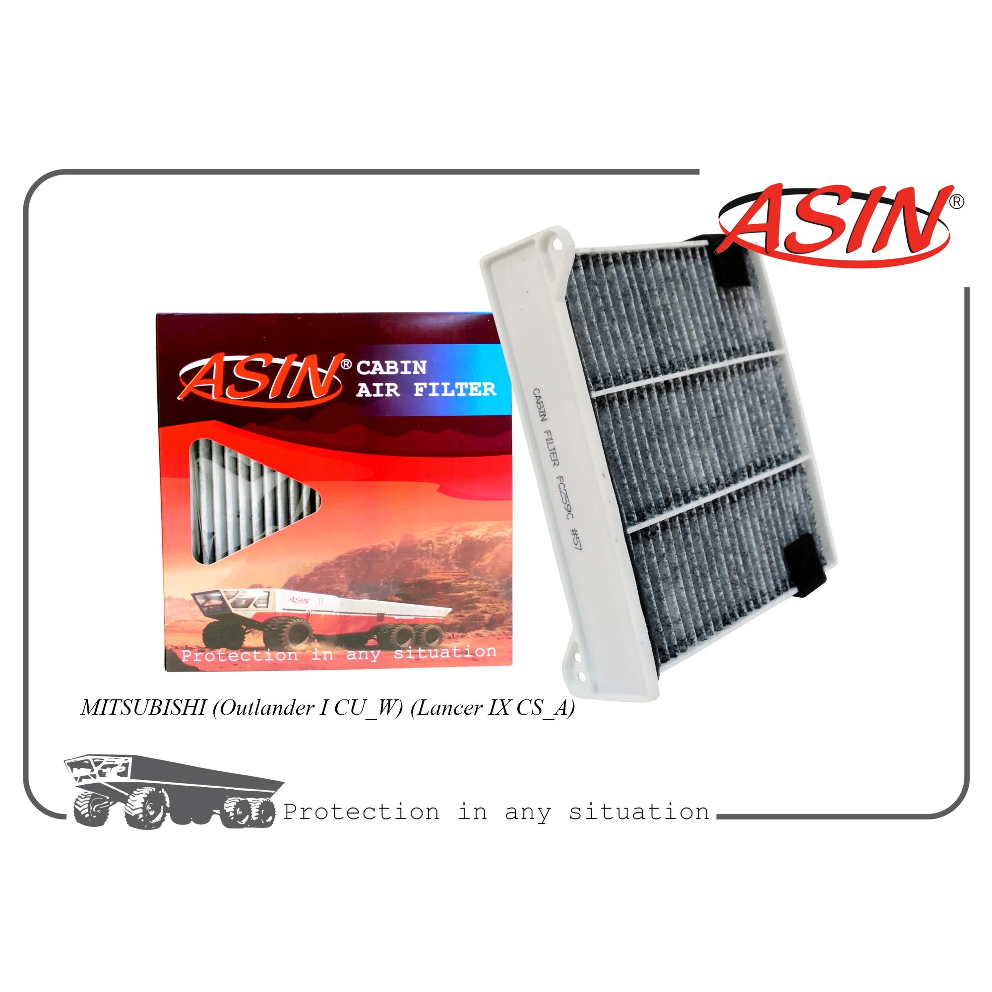 Фильтр салонный MR398288/ASIN.FC259C (угольный) ASIN ASIN ASINFC259C