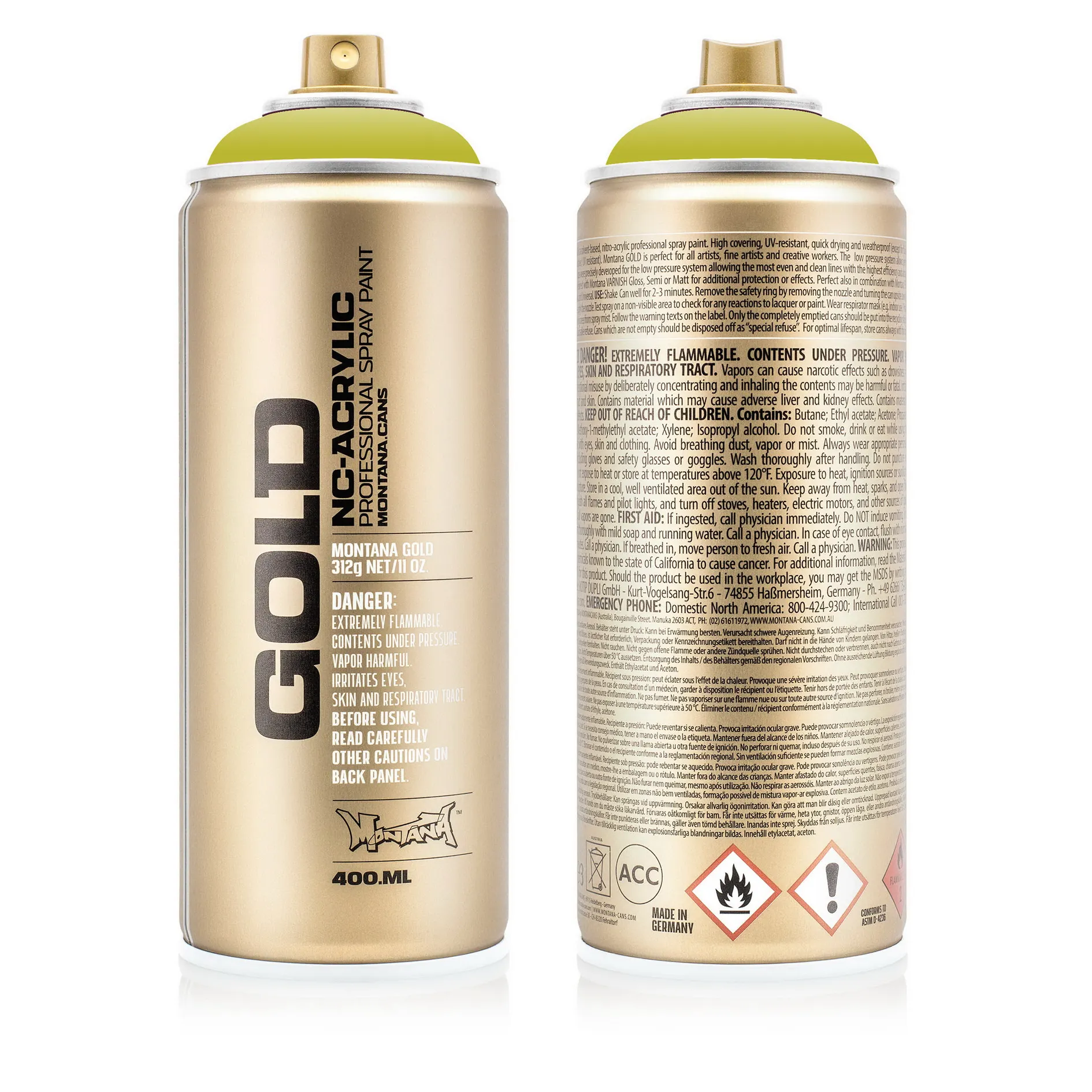 Краска GOLD желто-зеленая MONTANA CANS G1130