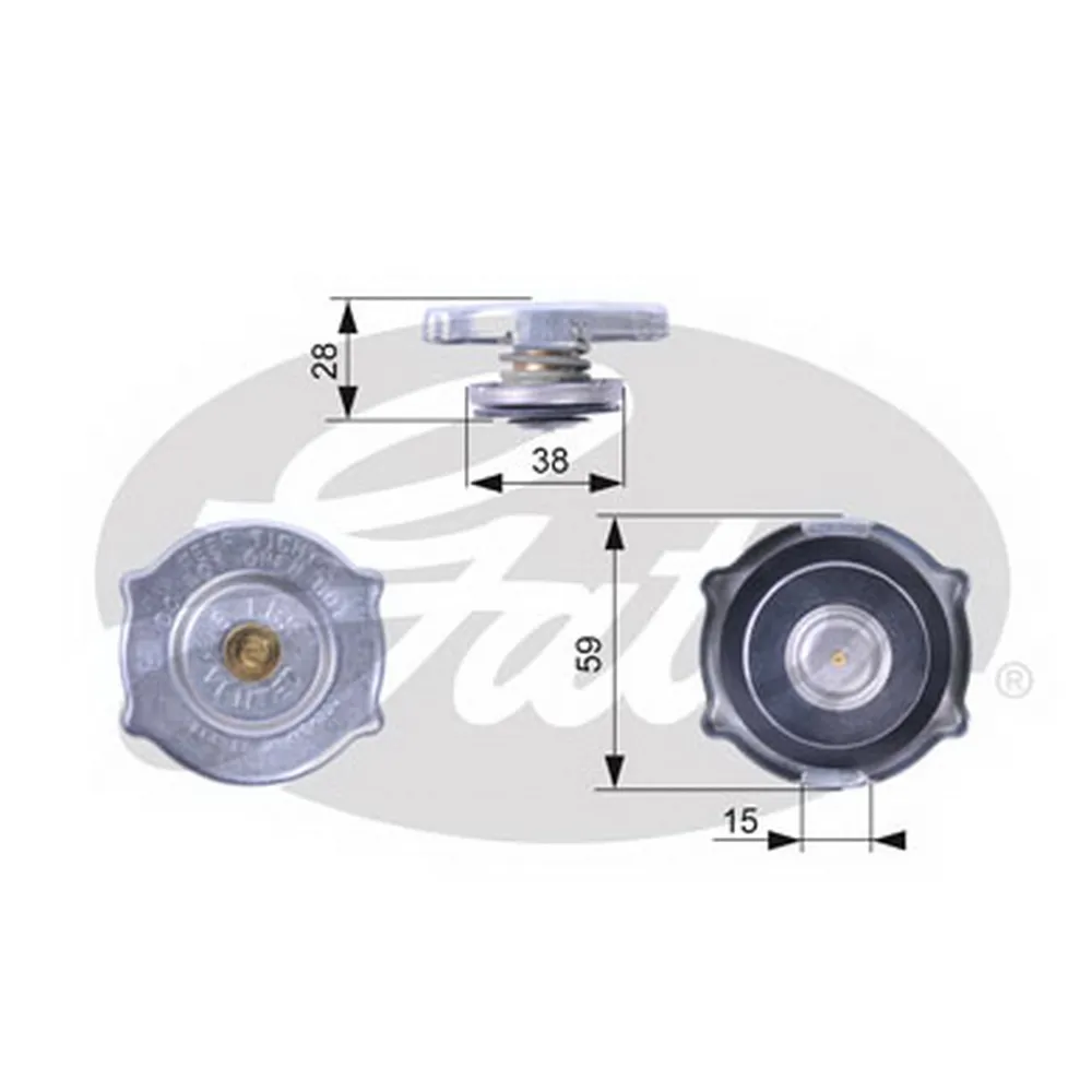 Кpышка pасш бачка CHRYSLER/JEEP CHRYSLER/JEEP/DODGE /P=1.1Bar GATES RC135