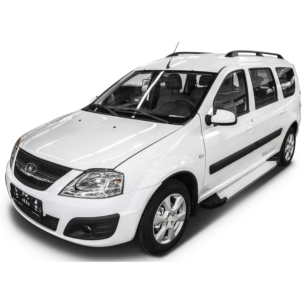 Порог-площадка Silver F193AL + комплект крепежа, RIVAL, Lada Largus 2021-/Lada Largus Cross 2021-/ Lada Largus F193AL.6001.2