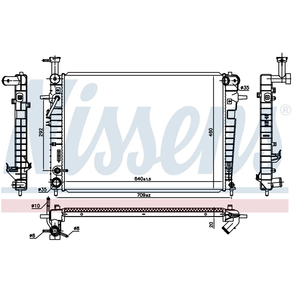 Радиатор HYUNDAI TUCSON (JM) (04-) 2.0 NISSENS 675005