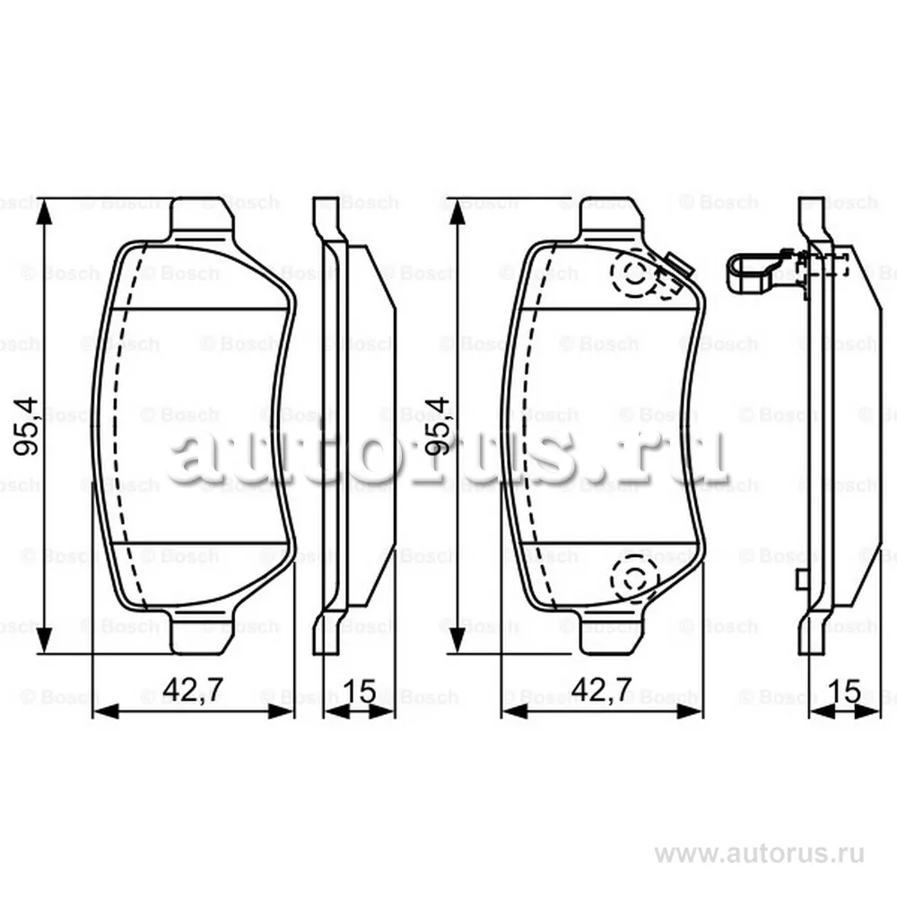 Колодки тормозные KIA Ceed (12-),Venga (09-) OPEL Zafira B (05-) задние (4шт.) BOSCH 0986495319