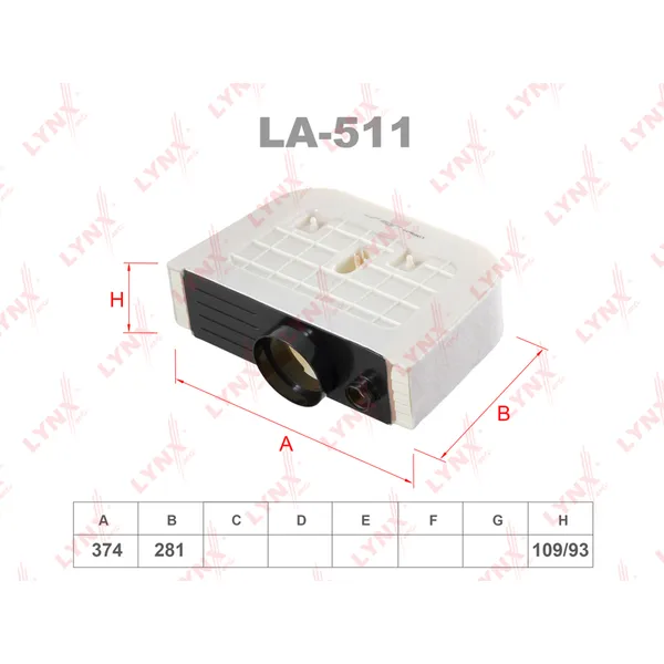 Фильтр воздушный LYNXauto LA-511