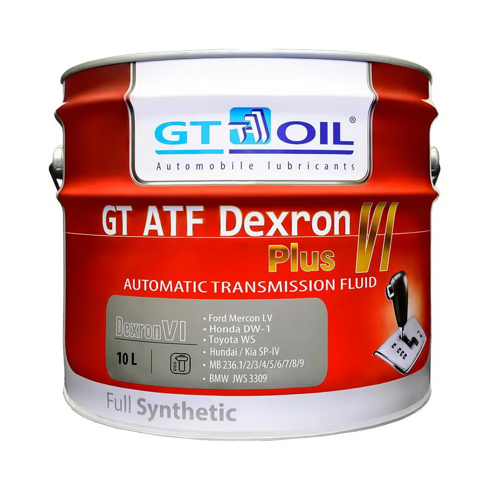Масло трансмиссионное GT OIL GT ATF Dexron VI Plus синтетическое 10 л 8809059408643