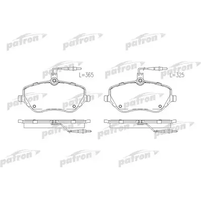 Колодки тормозные дисковые передн PEUGEOT: 407 04-, 407 SW 04-, 407 купе 05-, PATRON PBP1726